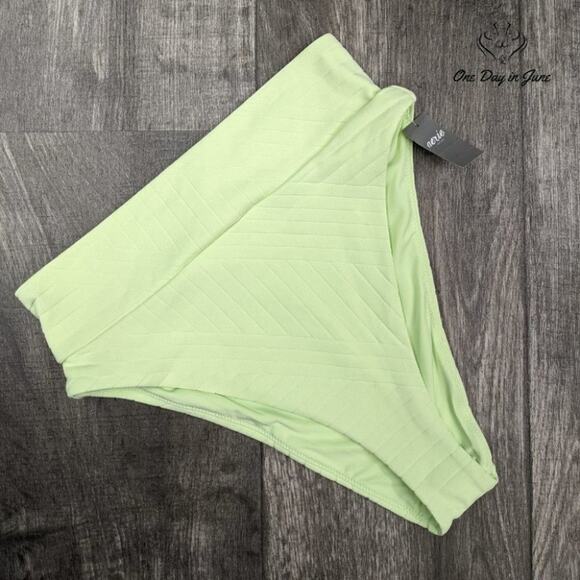 American Eagle Outfitters Aerie XO Ribbed High Cut Cheeky Bikini Bottom Size S - Picture 3 of 5